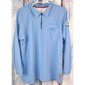 Bulwark FR iQ SeriesBlue FR 8.2 Cal Cat2 1/4 Zip Work Shirt Men's XL Long Sleeve